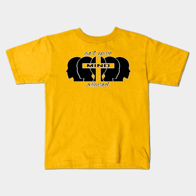 Get your mind aligned - cross & turn - black image Kids T-Shirt by MorningMindset